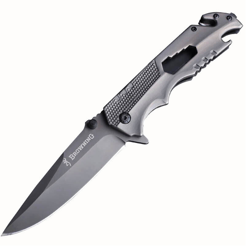 Atlenkiamas Browning XH001 stovyklavimo peilis su 10cm geležte ir juoda rankena