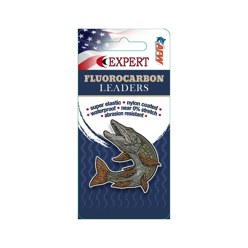 Fluorocarbon Light Rig pavadėliai su karabinu ir suktuku, 2 vnt. pakuotėje