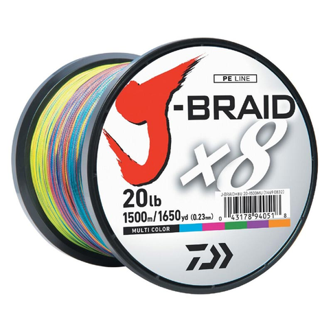 Daiwa J-Braid x8 Multicolor 1500m pintas žvejybinis valas su spalvotomis 10m atkarpomis