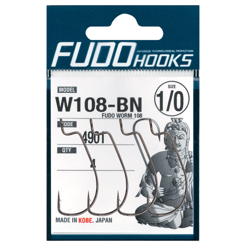 Fudo Worm W108 kabliukai minkštoms masalams su aštriu galiuku