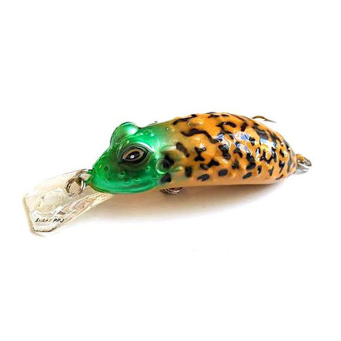 Strike Pro Warted Toad 55 topwater lure front view showing realistic toad pattern