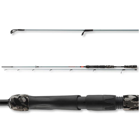 Daiwa Fuego Camo Spin spiningas su kamufliažiniu dizainu ir EVA rankena