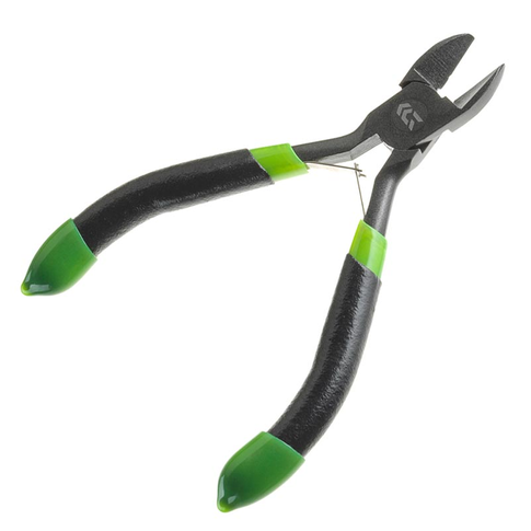 Daiwa Prorex Side Cutter replės su teflono danga ir ryškiomis PVC rankenėlėmis žūklės reikmenims kirpti