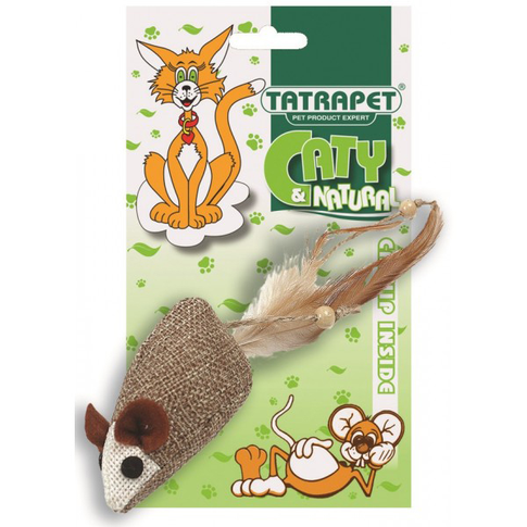 Medžiaginis žaislas katėms CATY & NATURAL 5cm - pelės formos žaisliukas aktyviam kačių laisvalaikiui
