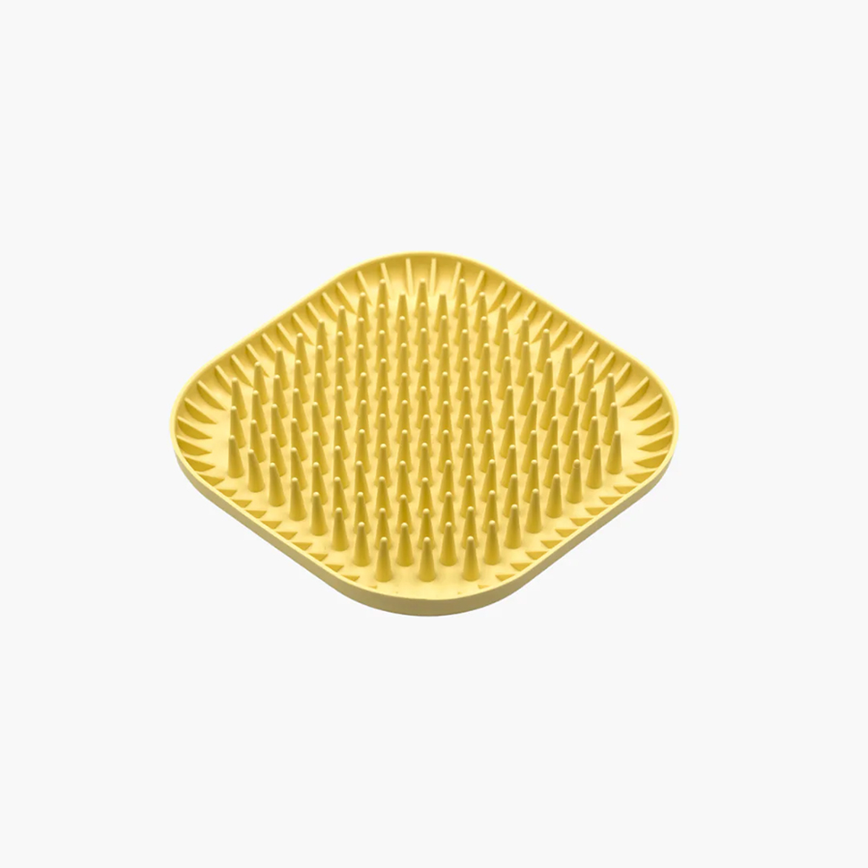 Fiboowl Spiky hedgehog-shaped slow feeder mat with non-slip base and feeding spikes
