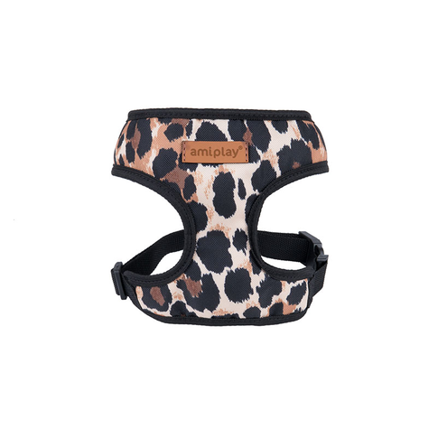 Amiplay Scout Safari dog harness in predatory style pattern, weather-resistant design for small and medium breeds