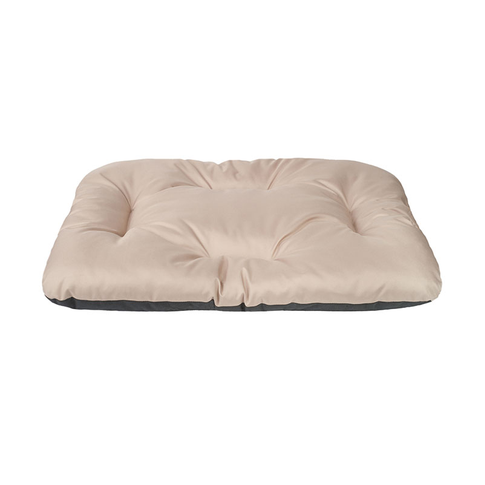 Basic rectangular dog cushion in neutral color showing size dimensions