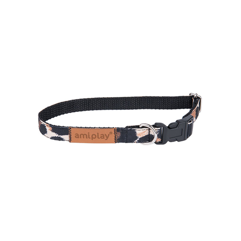 Amiplay Safari adjustable dog collar in predatory style for small and medium breeds