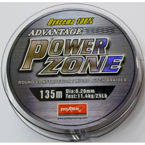 Power Zone pintas žvejybinis valas 135m ritėje, tamsiai pilkos spalvos, Dyneema tipo