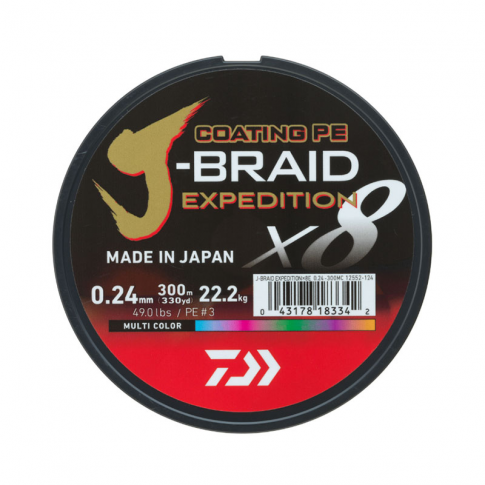 Pintas valas Daiwa J-Braid Expedition X8 Multi Color