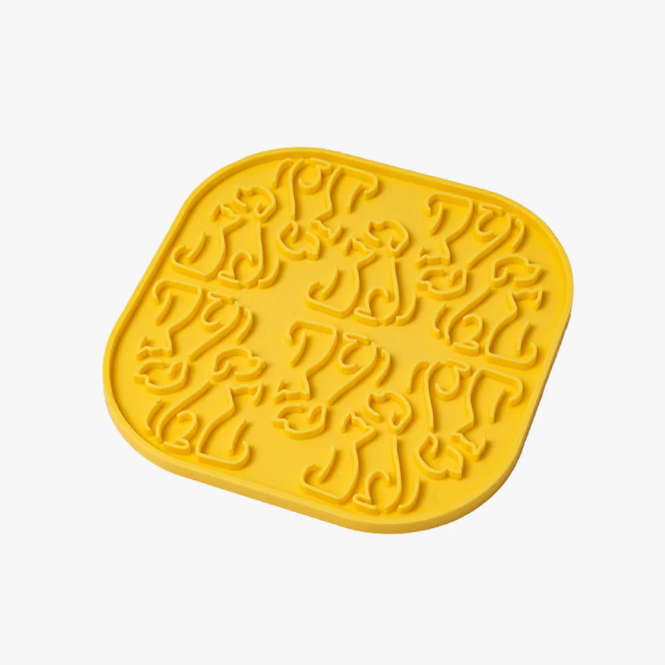 Non-slip Lollipop Mat for dogs with calming design and eco-friendly materials, showing textured surface for slower eating