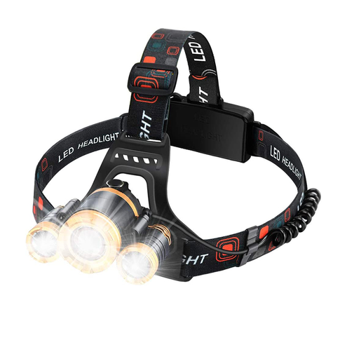 Charging LED head lamp with UV