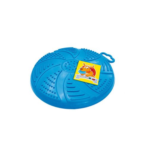 Elastinga skraidanti lėkštė Roger, 17cm skersmens mėlynas šunų žaislas aktyviam žaidimui lauke
