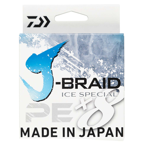 Daiwa J-BRAID ICE SPECIAL X8 pintas žieminis valas poledinei žūklei mėlynos spalvos su silikoniniu padengimu