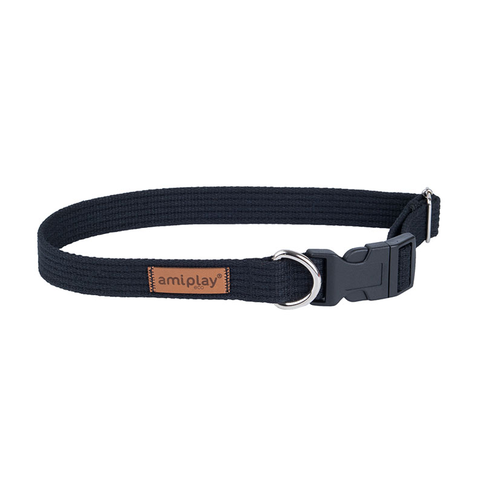 Eco-friendly cotton dog collar in natural earth tones
