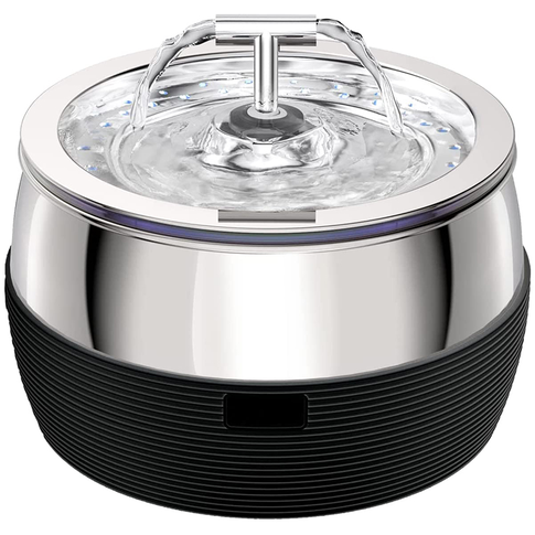 Round Drum Bucket fontanėlis katėms su nerūdijančio plieno dubeniu ir 4 vandens srauto tipais
