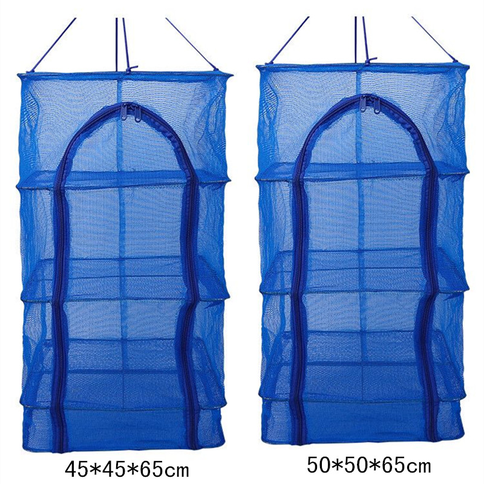 Fish drying net with multiple layers for food dehydration, available in 45cm and 50cm sizes