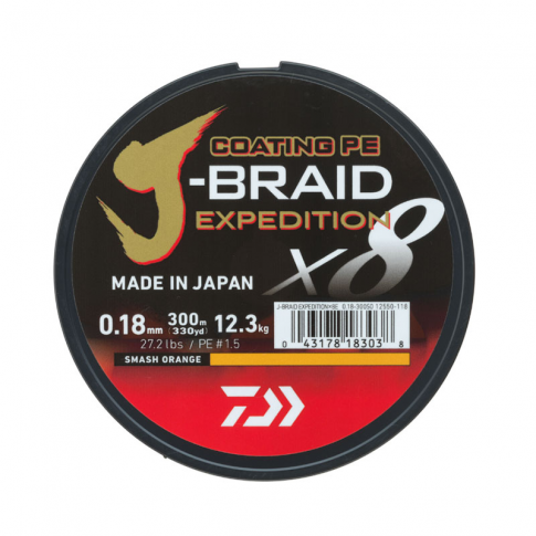 Pintas valas Daiwa J-Braid Expedition X8 Smash Orange