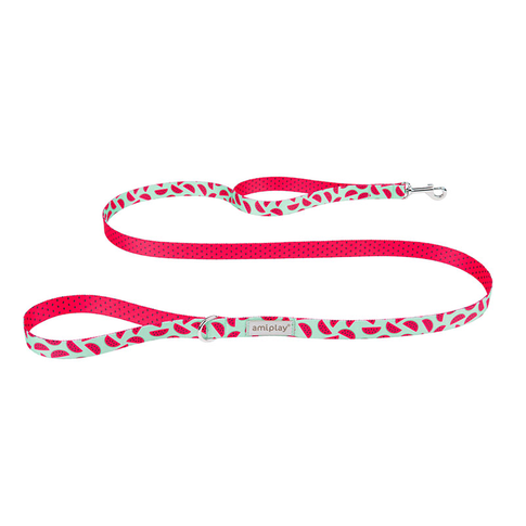 Amiplay BeHappy tropical pattern dog leash with double-sided soft tape design