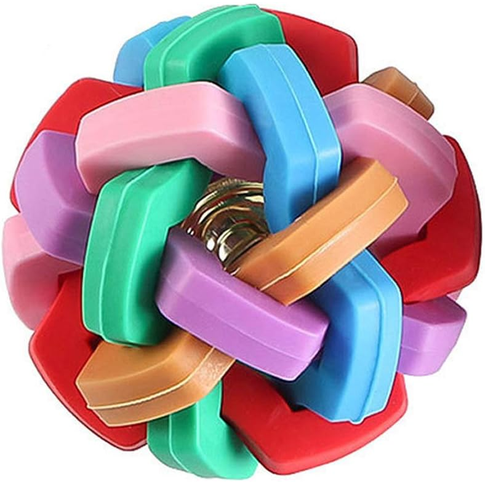 Colorful rubber ball with rattle for dogs in multiple sizes