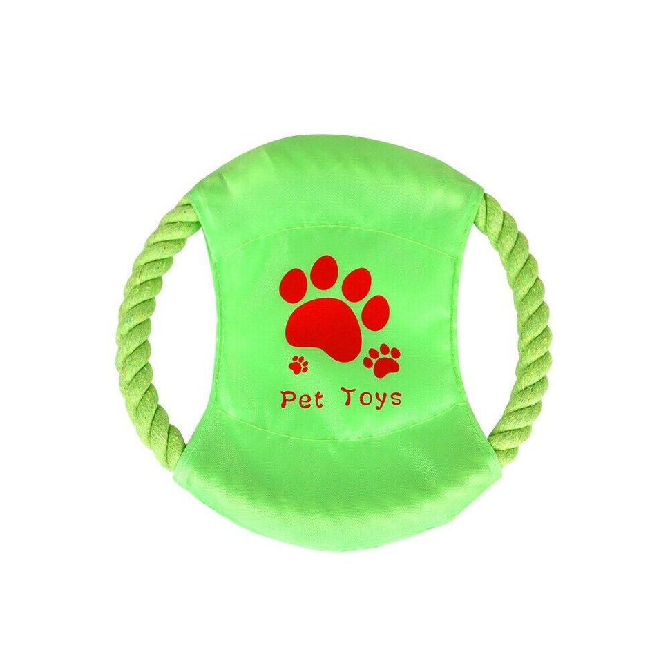 Round 19cm dog toy made from non-toxic durable material for interactive play and teeth cleaning