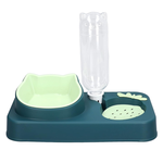 Pet water dispenser with tilted plastic bowl and non-slip base