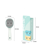 Rechargeable pet grooming brush with built-in UV light for skin health