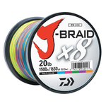 Daiwa J-Braid x8 Multicolor 1500m pintas žvejybinis valas su spalvotomis 10m atkarpomis