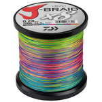 8 gijų Daiwa J-Braid x8 Multicolor valas ritėje, skirtingų diametrų pasirinkimas nuo 0.06 iki 0.13mm