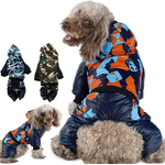 Waterproof CAMO dog jumpsuit for winter weather protection