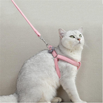 Knitted flower design detail on durable cotton cat harness