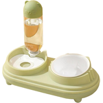 Cat feeding station with ceramic bowl and automatic water dispenser