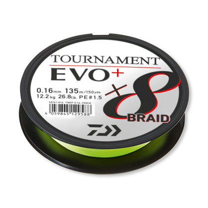 Pintas valas Daiwa Tournament X8 Braid EVO+ Chartreuse